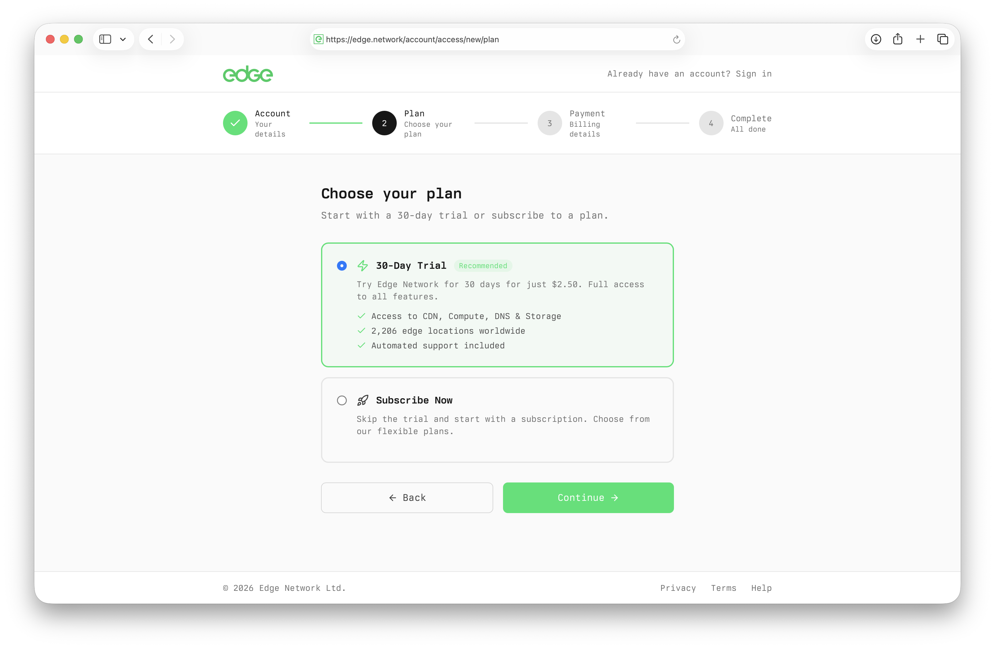 Profile completion form