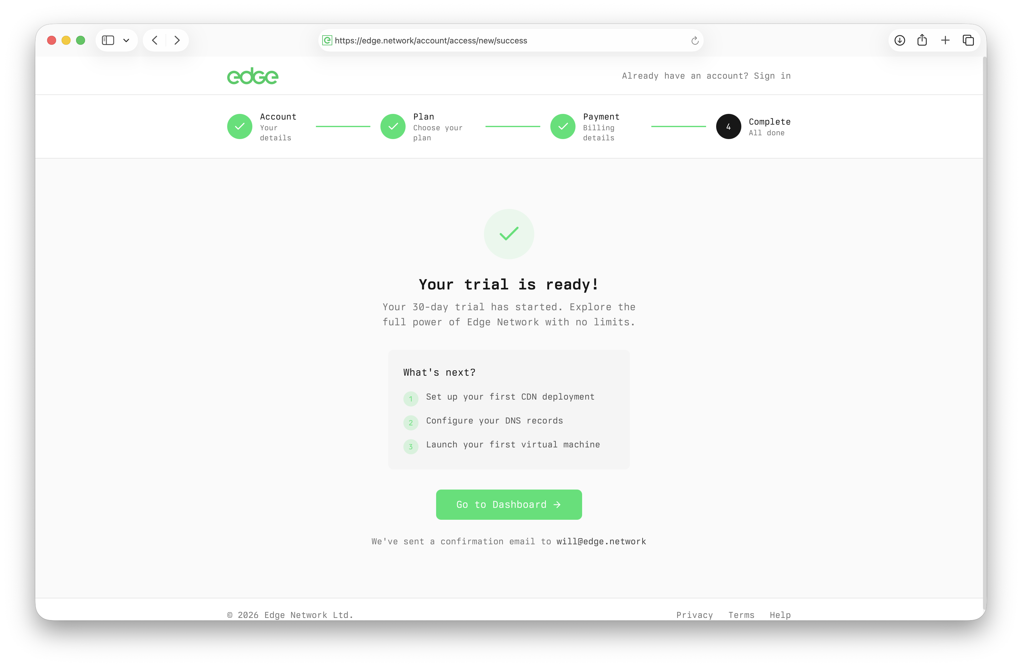 Edge dashboard