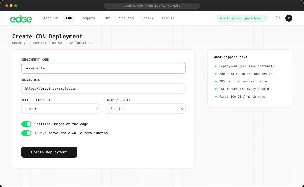 Create CDN Deployment form